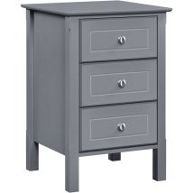 Nachttisch Nachtkommode Nachtschrank Beistelltisch mit 3 Schubladen Stabil Sofatisch für Wohnzimmer/Schlafzimmer/Flur/Büro, 40 x 40 x 60 cm,