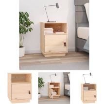 Holz Nachttisch - Vidaxl Nachttisch 40x34x55 Cm Massivholz Kiefer - Massivholz Nachttisch
