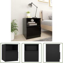 Longziming - The Living Store Nachttisch Schwarz 40x40x50 cm Holzwerkstoff - Nachttisch - Wohnzimmer Dekoration - Holzwerkstoff Tisch - Schwarzer