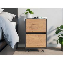 Nachttisch Yako 40cm 2 Softclose Stehend Grafit Und Eiche Front