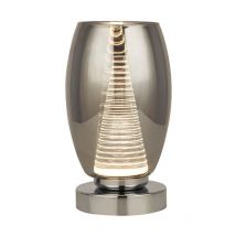 Nachttischlampe Tischlampe Tischleuchte Rauchglas Wohnzimmerlampe h 20,5 cm