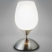 Nachttischlampe - touch, dimmbar, led, E14 Fassung, Glas, chrom
