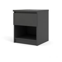 Ebuy24 – Nachttisch mit 1 Schublade und 1 Regal – Schwarz matt – Hochwertige Materialien – Stilvoll und funktional