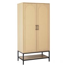 Bestmobilier - Nagato - armoire - cannage et bois - 80 cm