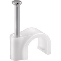 Don Quichotte - Nagelschelle Klemmbereich 10 mm Nägel mit Kabelhalter (Schelle) Kunststoff weiß