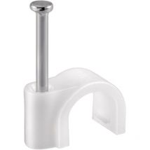 Don Quichotte - Nagelschelle Klemmbereich 7 mm Nägel mit Kabelhalter (Schelle) Kunststoff weiß