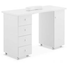 Physa - Nail Desk - 4 drawers - 8 wheels - extraction Nail table Manicure table