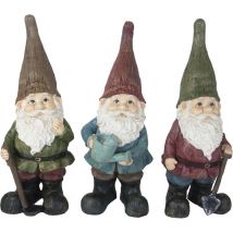 Esschert Design - Nain de jardin assortis en résine (Lot de 3) 45 cm