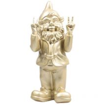 Stoobz - Nain de jardin en résine 13 x 11 x 31 cm Peace