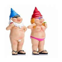 Nain de jardin-Nains de Jardin Nains de Jardin Nus Amusants - Petites Statues grossières - Cadeau de Jardinage pour Les familles et Les voisins (Un