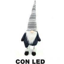 Nain en tissu avec led grise cm30x22h85