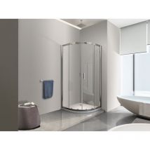 Nala - Box Doccia 6 Mm Angolare Curvo Semicircolare Profilo Cromo Reversibile H.190 90x90