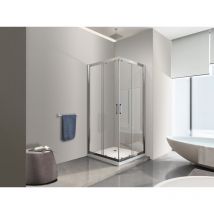 Nala - Box doccia 6 mm angolare quadrato profilo cromo reversibile H.190 75x75