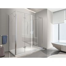 Nala - Douche avec ouverture vers l'intérieur pliante et 2 parois fixes latérales - 65-67,5 Fixes x Porte 178,5-182