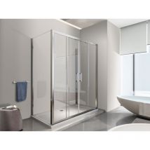 NALA Douche de 6 mm avec deux parois fixes et une overture coulissante H.190 (receveur non inclu) - 72,5-75 fixes x 198-203 overture centrale
