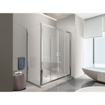 Nala - Douche de 6 mm avec un mur fixe et quatre portes avec ouverture centrale H.190 receveur non inclu 67,5-70 fixe x 163-168 ouverture centrale