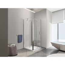 Nala - Douche pliante avec ouverture vers l'interieur et deux parois fixes h. 190 - 65-67,5 Fixe - 97,5-100 Porte