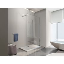 Nala - Parois de douche de 8 mm type Walk-in double verre angulaire réversible H.200 - 78-80 + 108,5-110,5 cm