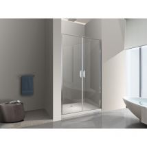 Nala - Puerta de ducha de 6 mm compuesta por dos puertas batientes tipo Saloon H.190 - 92-95 cm