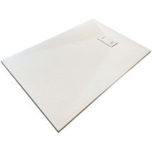 Nala - Receveur de douche smc en fibre de verre effet pierre avec bonde inclus h. 2,6 cm 70 x 140 Blanche