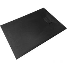 Nala - Receveur de douche smc en fibre de verre effet pierre avec bonde inclus h. 2,6 cm 70 x 110 Noir