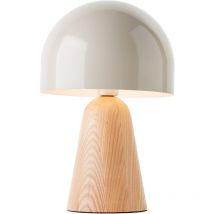 Nalam Tischleuchte 31cm holz hell/grau Metall/Holz Schnurzwischenschalter 1x D45, E14, 40 w, Geeignet für Tropfenlampe (nicht enthalten) - Brilliant