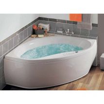 Aquarine - Baignoire d'angle Balneo Nalia Sans tablier - 145 x 145 cm