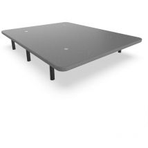 Nalui - Base Tapizada 105x180x30cm Gris de Acero con patas de Altura 25cm y 5 Barras Transversales, Tejido 3D Fabricado en España