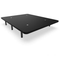Nalui - Base Tapizada 105x190x30cm Negro de Acero con patas de Altura 25cm y 5 Barras Transversales, Tejido 3D Fabricado en España