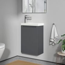 Waschtischunterschrank Bernstein Vireo 40 Cm Mit Waschbecken Weiß - Badmöbelfarbe Anthrazit Matt