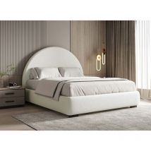 Namy - Lit double effet peau de mouton blanc écru namy 180 x 200 cm