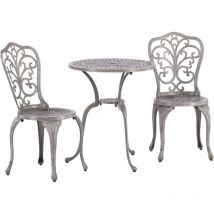 Table ronde et 2 chaises de jardin Nandin
