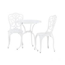 Nandinset de café 1 table, 2 chaises blanche.