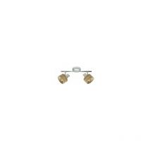 Fabrilamp - Nando Strip 2xe14 Chrome-blanc/bois clair Spots Orientables 16x36.5x10 Cm
