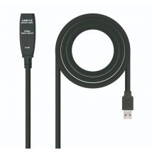 Nano Kabel 10.01.0311 - usb 3.0-Verlängerungskabel mit Verstärker (Typ a/m-a/h, Stecker-Buchse, 5 m), schwarz