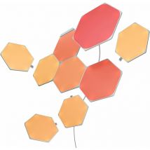Nanoleaf - Shapes Hexagon Starter Kit, 9 Esagoni Luminosi led rgbw Smart, Applique da Parete Interno Modulari, Luci Led 16M Colori WiFi, Funziona con