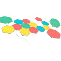 Nanoleaf - Shapes Hexagon Starter Kit, 15 Smart Light Panels led rgbw - Modular Wi-Fi Colour Changing Wall Lights, Works with Alexa Google Assistant