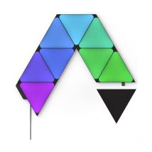 Shapes Triangle starter kit, 3ì9 Triangoli led black - Applique da Parete Interno Modulari, Luci Led 16M Colori WiFi, Funziona con Alexa, Sincronia