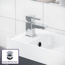 Nanuya 400mm Cloakroom Wall Hung Basin Vanity Unit, Mixer Tap & Waste Dark Grey