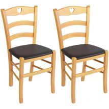 Altobuy - naples - Lot de 2 Chaises Naturelles et Assises en pvc Moka