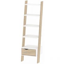 Ebuy24 - Napoli Bücherregal mit 1 Schublade und 5 Ablagen weiss/Eiche Dekor.