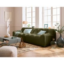 Lisa Design - Napoli - canapé droit 4 places - en velours - vert