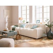 Lisa Design - Napoli - canapé droit 4 places - en velours - beige
