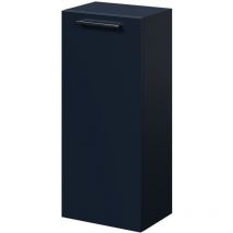 Deep Blue 350mm Wall Mounted Side Cabinet with Single Door and Polished Chrome Handle - Deep Blue - Napoli