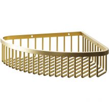 Colore - Round Brushed Brass Wall Mounted Wire Corner Basket - Brushed Brass