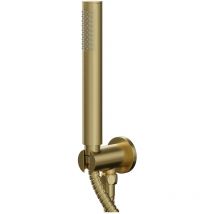 Colore - Round Brushed Brass Shower Outlet Holder and Kit - Brushed Brass