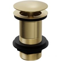 Colore - Round Brushed Brass Moon Cap Unslotted Click Clack Basin Waste - Brushed Brass