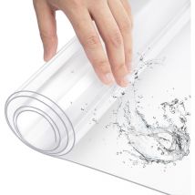 Aougo - Nappe 2 mm Imperméable Transparente, Rectangulaire Nappe de Table en pvc, Nappe Transparente de Protection, 90x140 cm