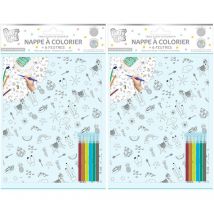 Nappe à colorier 180 x 120 cm + 6 feutres (Lot de 2)