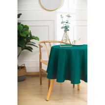 Nappe anti tache ronde bleu paon